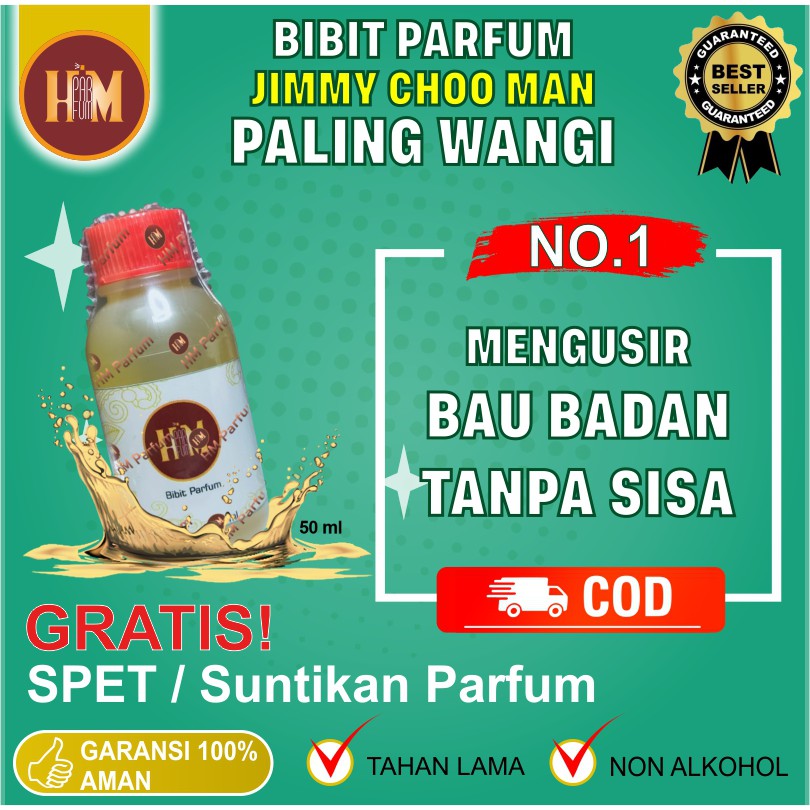 Biang HM PARFUM | Bibit Perfume Pria JIMMY CHOO MAN | non alkohol isi ulang refill tahan lama murah