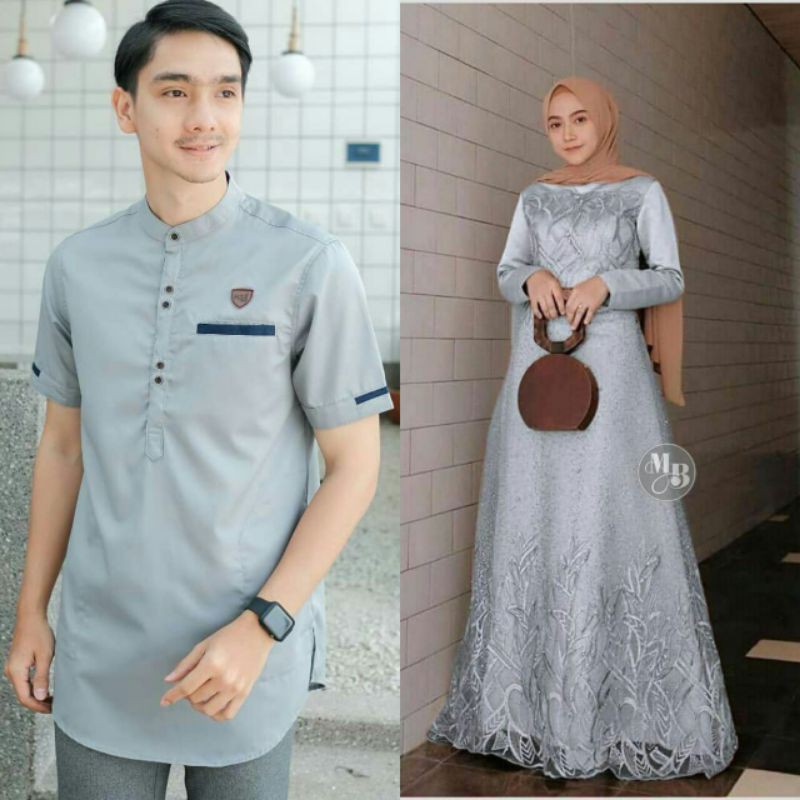 Couple Gamis Borkat, Couple Ramadhan, Baju Lebaran 2024, Gamis Burkat, Gamis Couple Jumbo