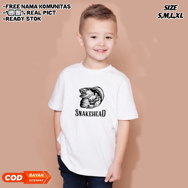 kaos/baju anak channa snakehead predator fish/kaos ikan cupang/baju channa maru murah