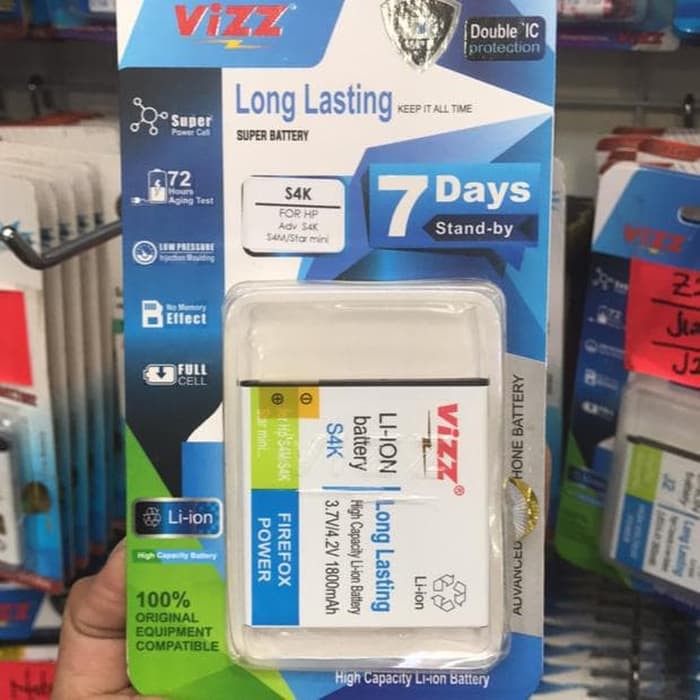 Vizz Double Power Battery Batre Baterai Vizz Advan S4K S4M BP-40AA BP40AA