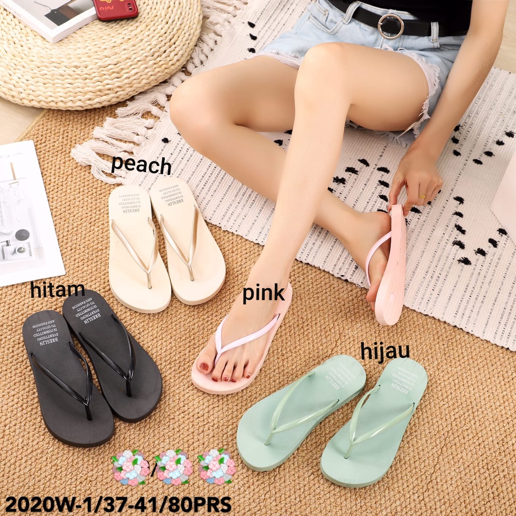 sandal wanita import japit polos 2020-W1 Breslin