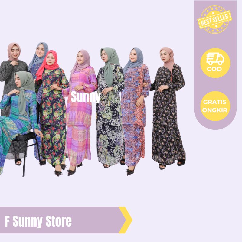 SETELAN GAMIS MALAYSIA BAHAN CERUTY BAJU KURUNG MALAYSIAN DRESS MELAYU SIZE JUMBO