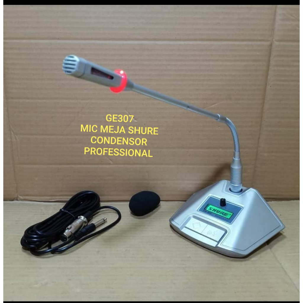 G307 Shure mic meja condenser mik table desk standing electret condesor microphone meeting pidato mikrophone podium mimbar peka sensitif profesional pro audio sound sistem meting vokal vocal panggung dj studio G307   PAKAI MIC INI SUARA BIASA BIASA JADI B