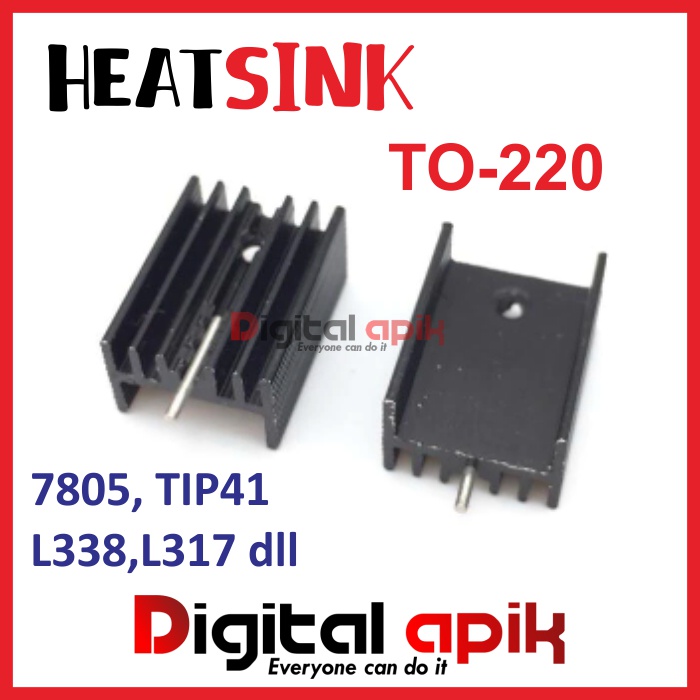 HEATSINK TO220 TRANSISTOR HEAT SINK TO-220 IC MOSFET 7805 Pendingin