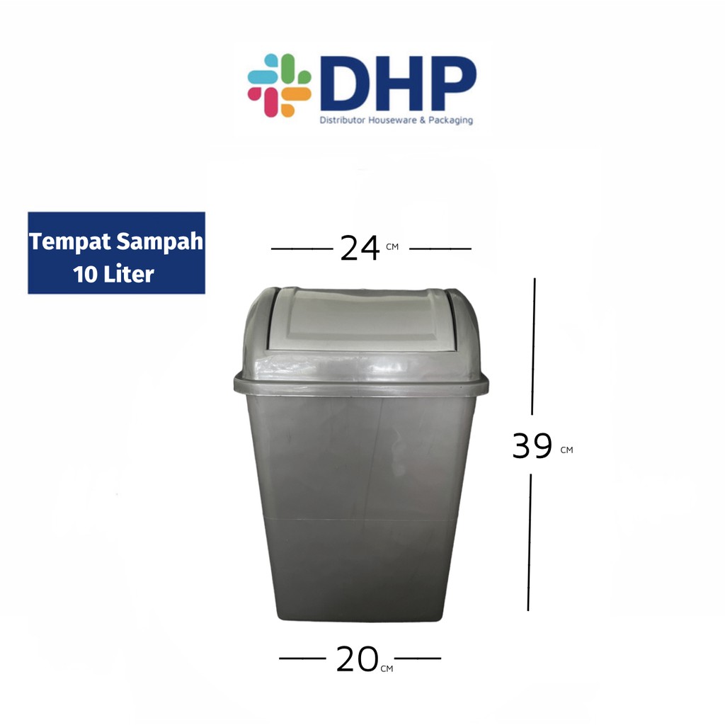 Tempat / Tong Sampah 10 Liter Wadah Plastik Tutup Besar Kotak
