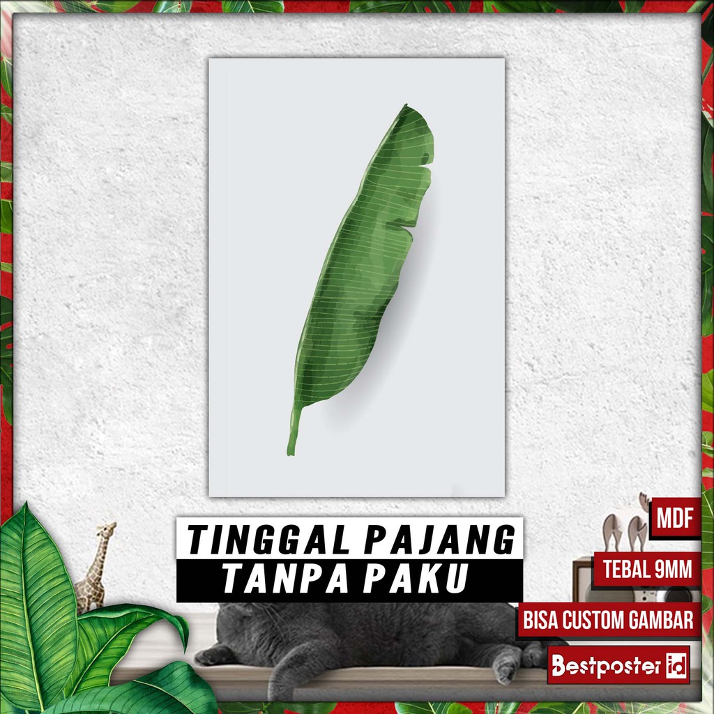 MONSTERA LEAF Poster Dinding TROPICAL HOME Hiasan Dinding – Walldecor MDF 027