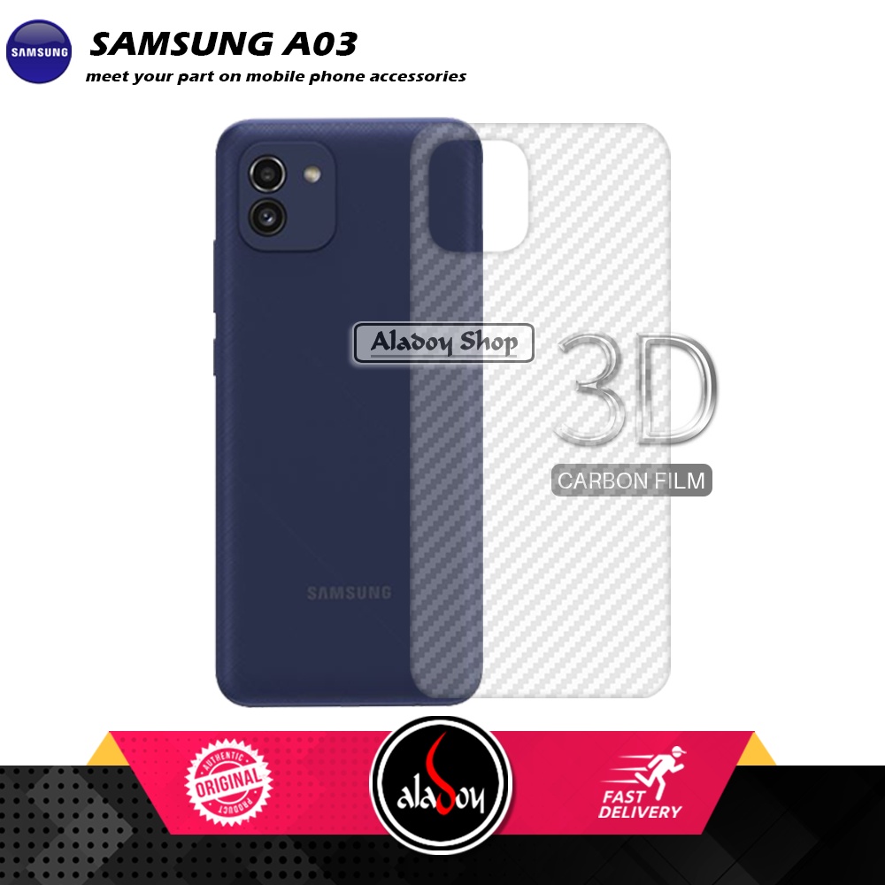 Case Samsung Galaxy A03 Macaron Case + Tempered Glass Layar Clear + Skin Carbon 3D Film