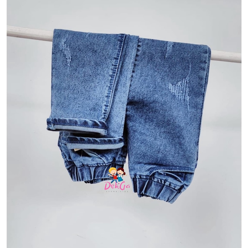 Jeans anak skinny snow / ripped besar snow