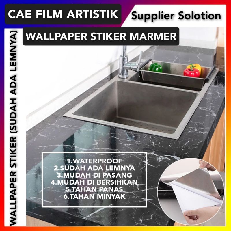 Jual Wallpaper Stiker Dapur Motif Marmer Untuk Lemari Kitchen set Kayu Meja Dinding Dapur Lantai