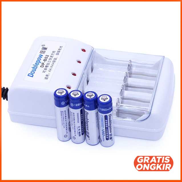 Charger Baterai 4 slot AA AAA with 4PCS AAA 1250mAh - DP-B02