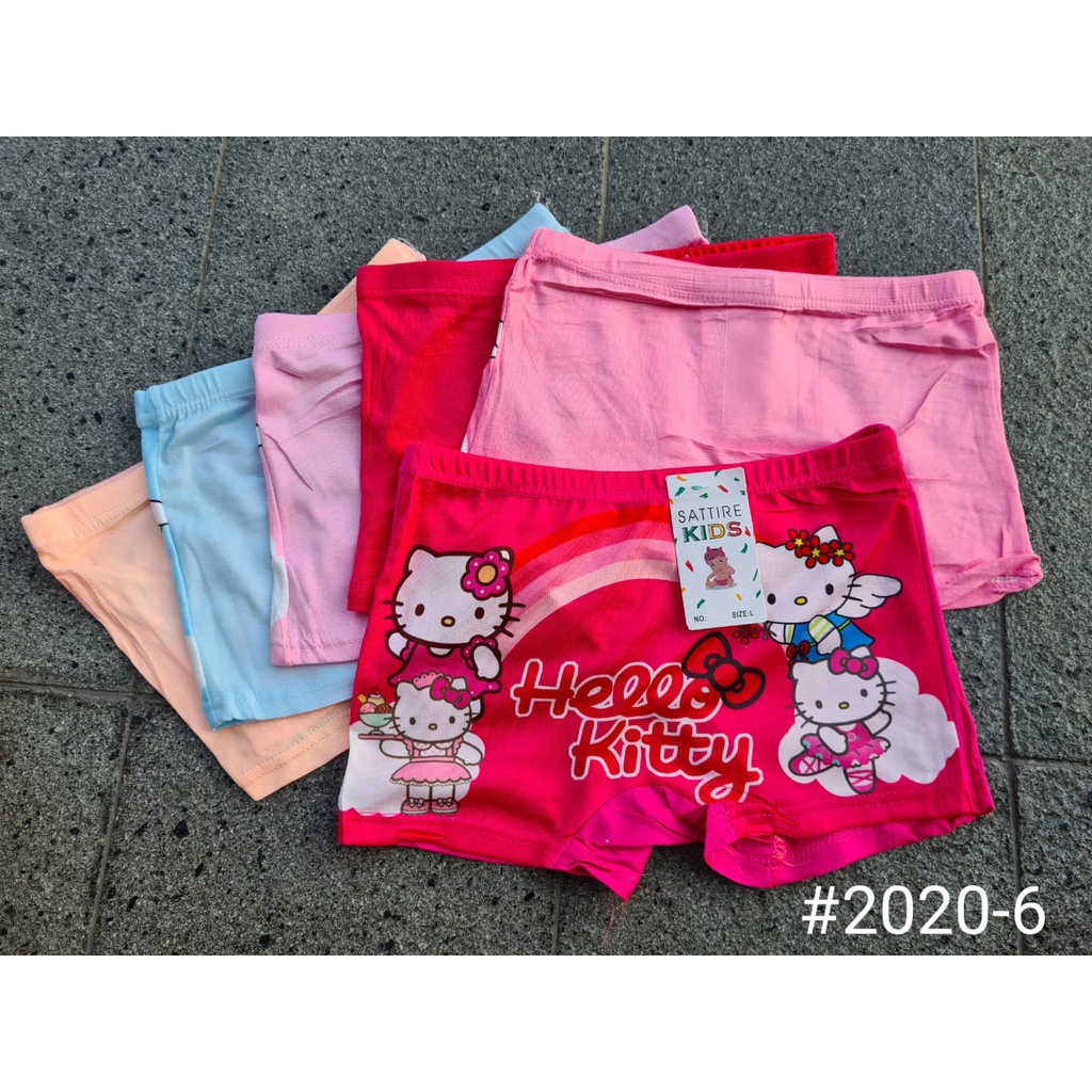 12pcs Celana Dalam Boxer Anak Perempuan SATIRE Kids | CD Pendek Balita | Open Sorx Grosir Lusinan