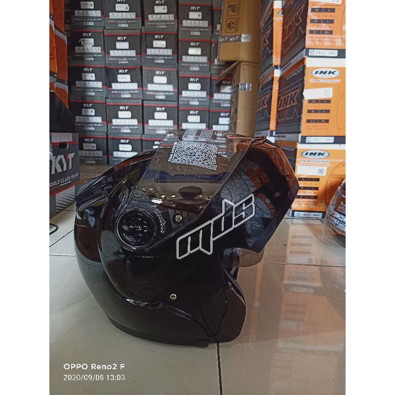 HELM MDS MODULAR/PRORIDER BLAK METALIK/HITAM DOBEL VISOR MULTIFUNGSI
