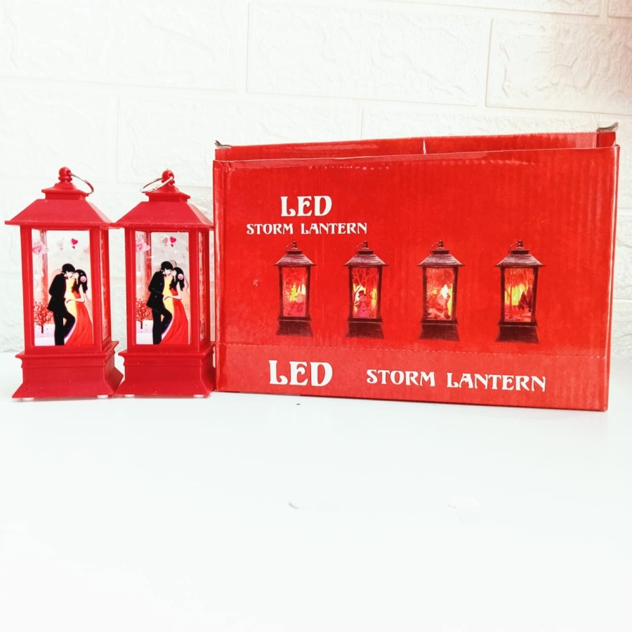 Lentera Lampu LED Elektik Lampu Lilin Merah Kado Souvenir Nikah Kawin