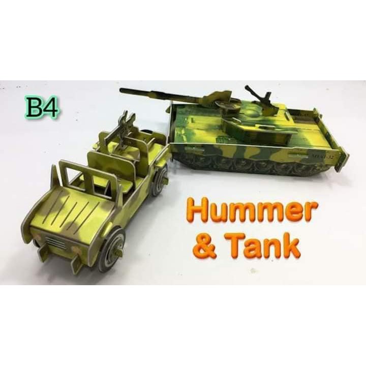 Mainan Puzzle 3D Motif Hummer & Tank (B4)