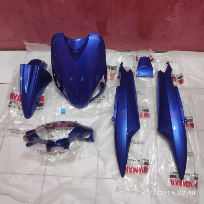 FULLSET COVER BODY ALUS MIO SPORTY BIRU TUA ORIGINAL ORI YAMAHA SPAKBOR TAMENG BATOK