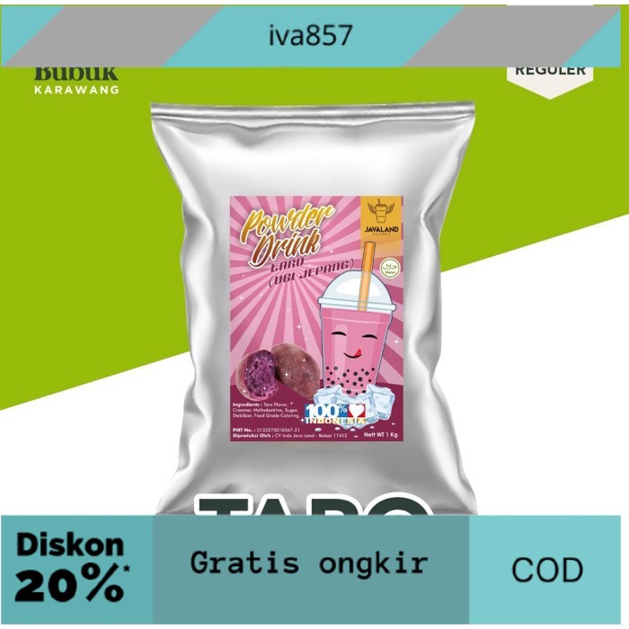 

PROMO Taro Reguler Bubuk Minuman Powder Drink Original Javaland 1 kg GRATIS ONGKIR