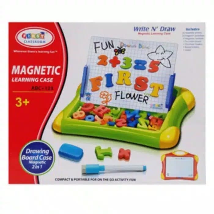 Mainan Edukasi Drawing Board Magnetic Learning Case 2 in 1 Papan Tulis -  A142