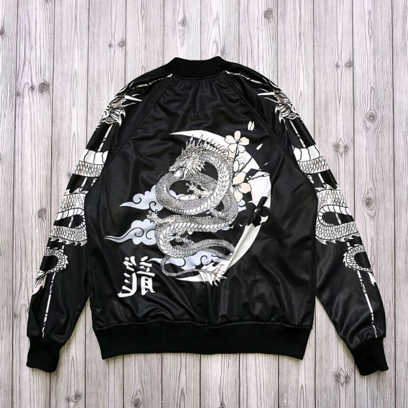 jaket pria jaket sukajan jaket keren full motif print karakter jepang