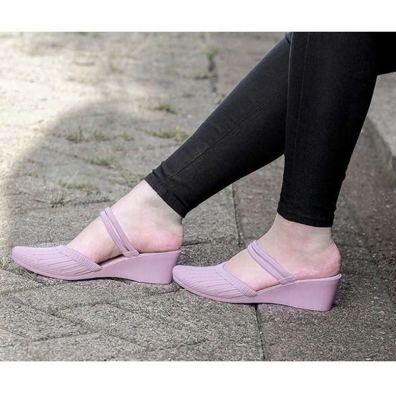 (COD) Sandal Santai Wedges Tali Jelly Wanita Porto BAT