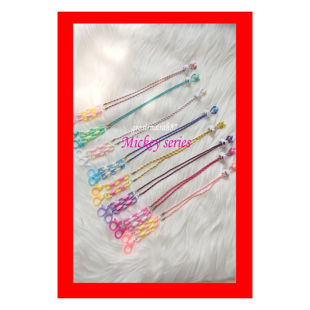 Kalung Tali masker/ Strap mask rantai korea / konektor masker hijab non elastis ready stok