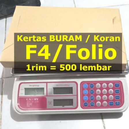 

F4 Kertas Buram Koran Folio 1 rim 500 Lembar Polos