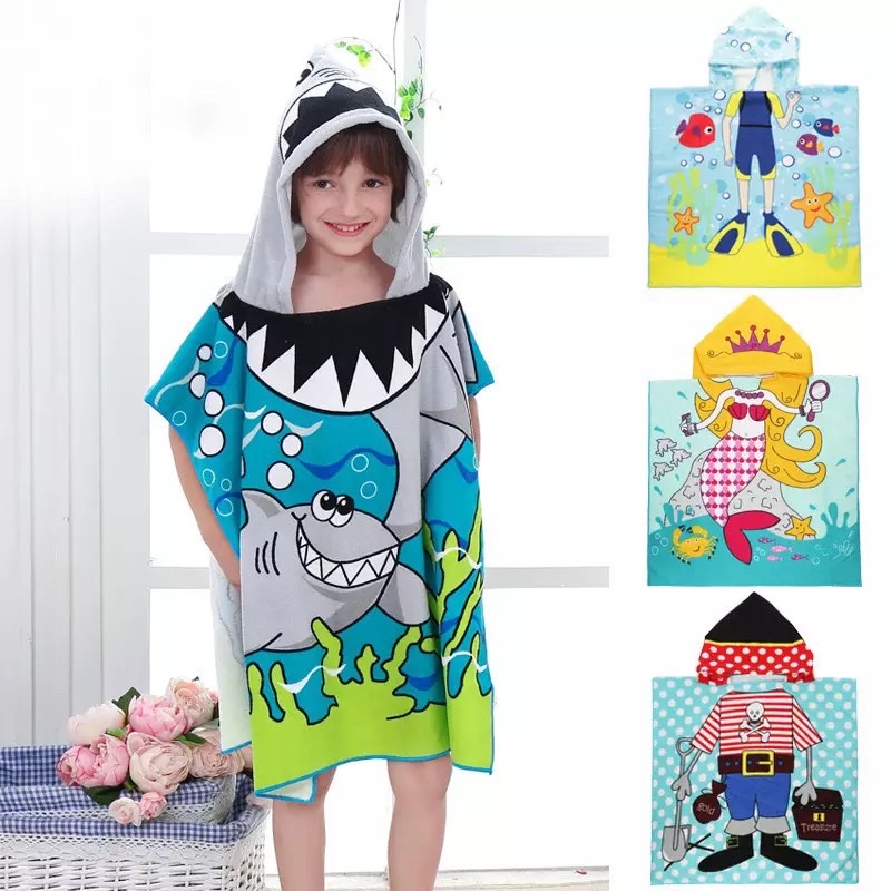 Baju handuk anak / handuk renang / handuk poncho anak