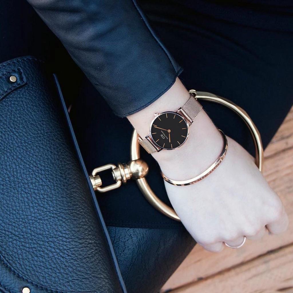 LS 142 - Jam Tangan Analog DW Strap Rantai Magnet jam Tangan Fashion Korea Import Unisex Pria Wanita.
