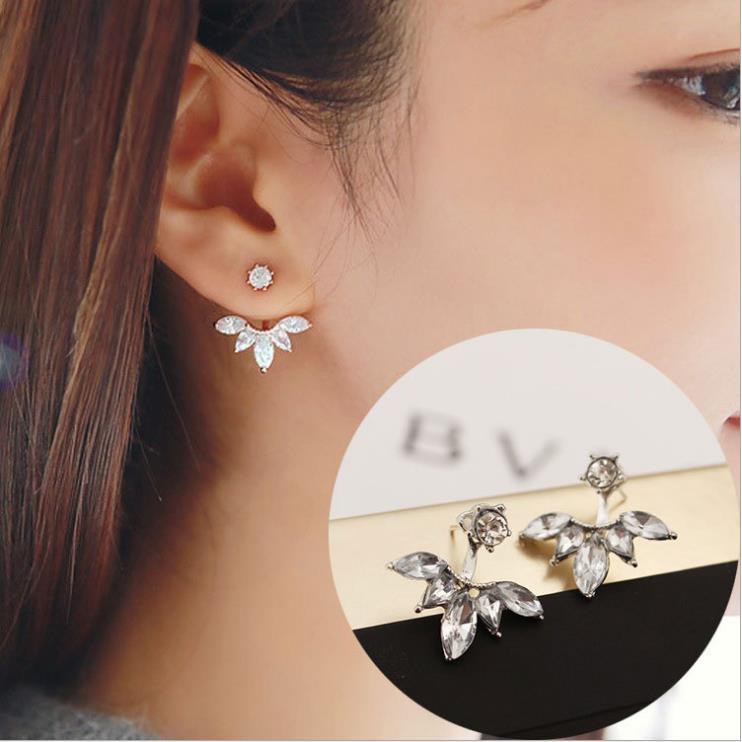 ➰CKK➰ Anting Berlian Paduan Aster FA95 Dengan Anting Daun Berlian /Anting Versi Korea Daun Berlian Wanita