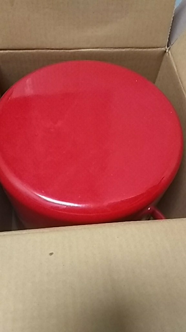 Kedaung Panci Dengan Tutup Enamel Merah / Red Stock Pot With Enamel Lid 7.57 L