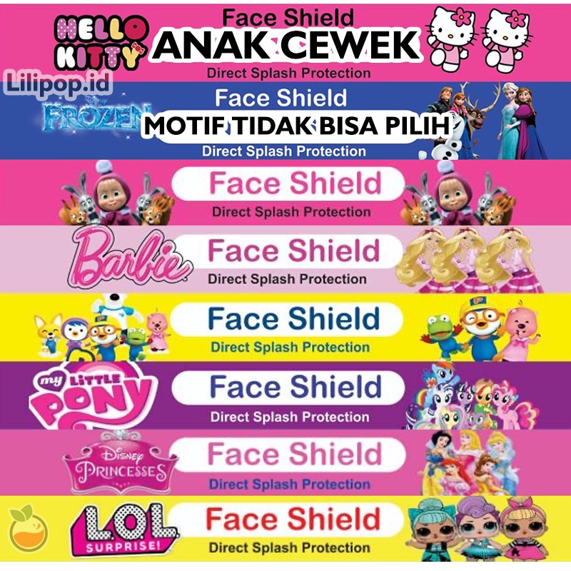 Face Shield kacamata anak-anak pelindung wajah anak