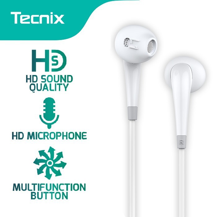 Earphone Stereo Audio Bass With MIC TECNIX EP-103 Headset Stereo Jack 3.5MM