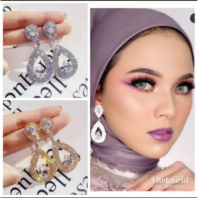 anting cantik hiasan pengantin hijab