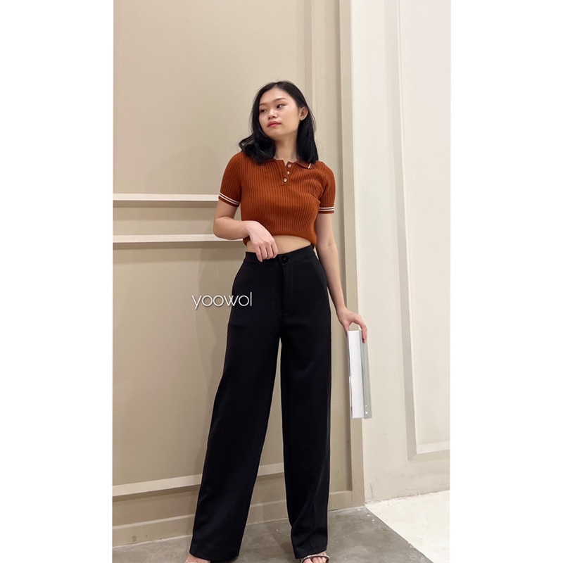 YOOWOL Kate Pants / Basic Highwaist Pants Wanita