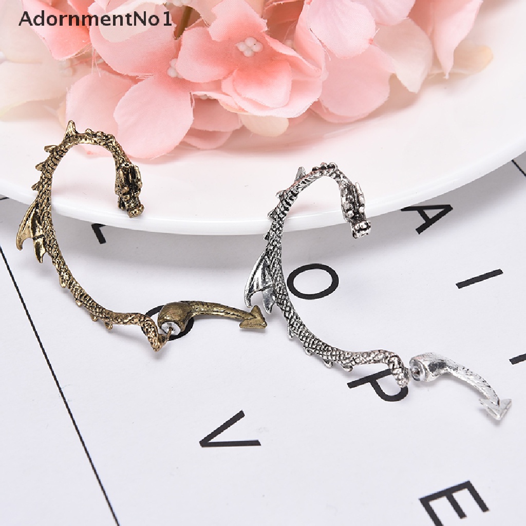 (AdornmentNo1) 1pc Anting Tusuk Earcuff Desain Naga Gaya Gothic Punk Rock Vintage Untuk Pria / Wanita