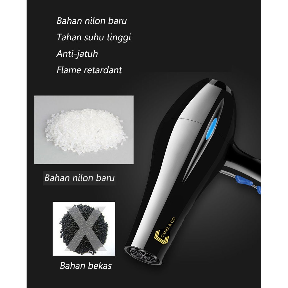 CANEL &amp; CO Hair dryer 750W Cold hot wind pengering Haircare Anion Beauty Salon  Pengering Rambut Ionik Sisir 4 in 1