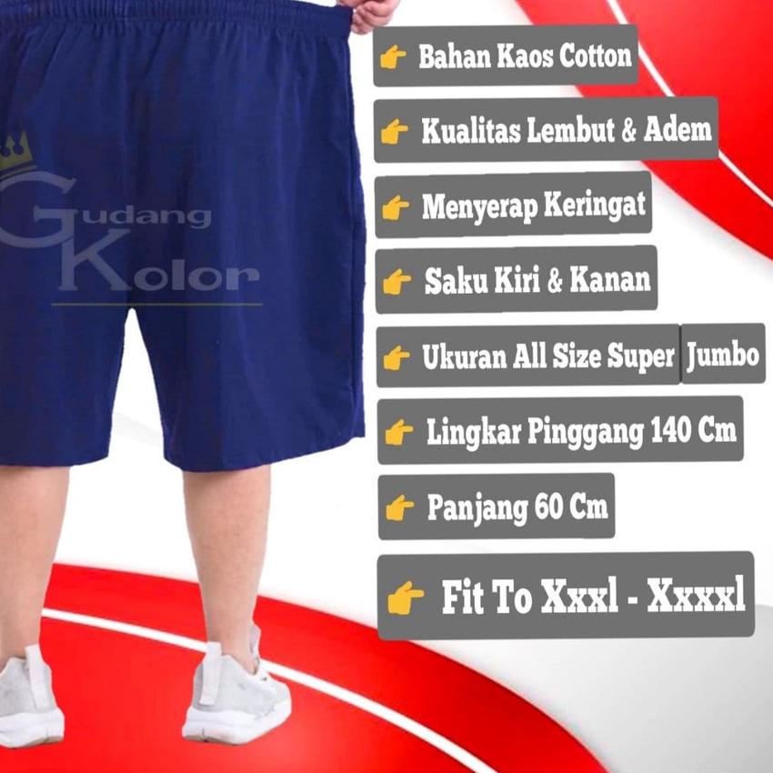 ۝ Celana Pendek Pria Jumbo Santai SUPER BIG SIZE - ADDS XXL-XXXXL Cowok Dewasa Bahan Kaos Katun Moti