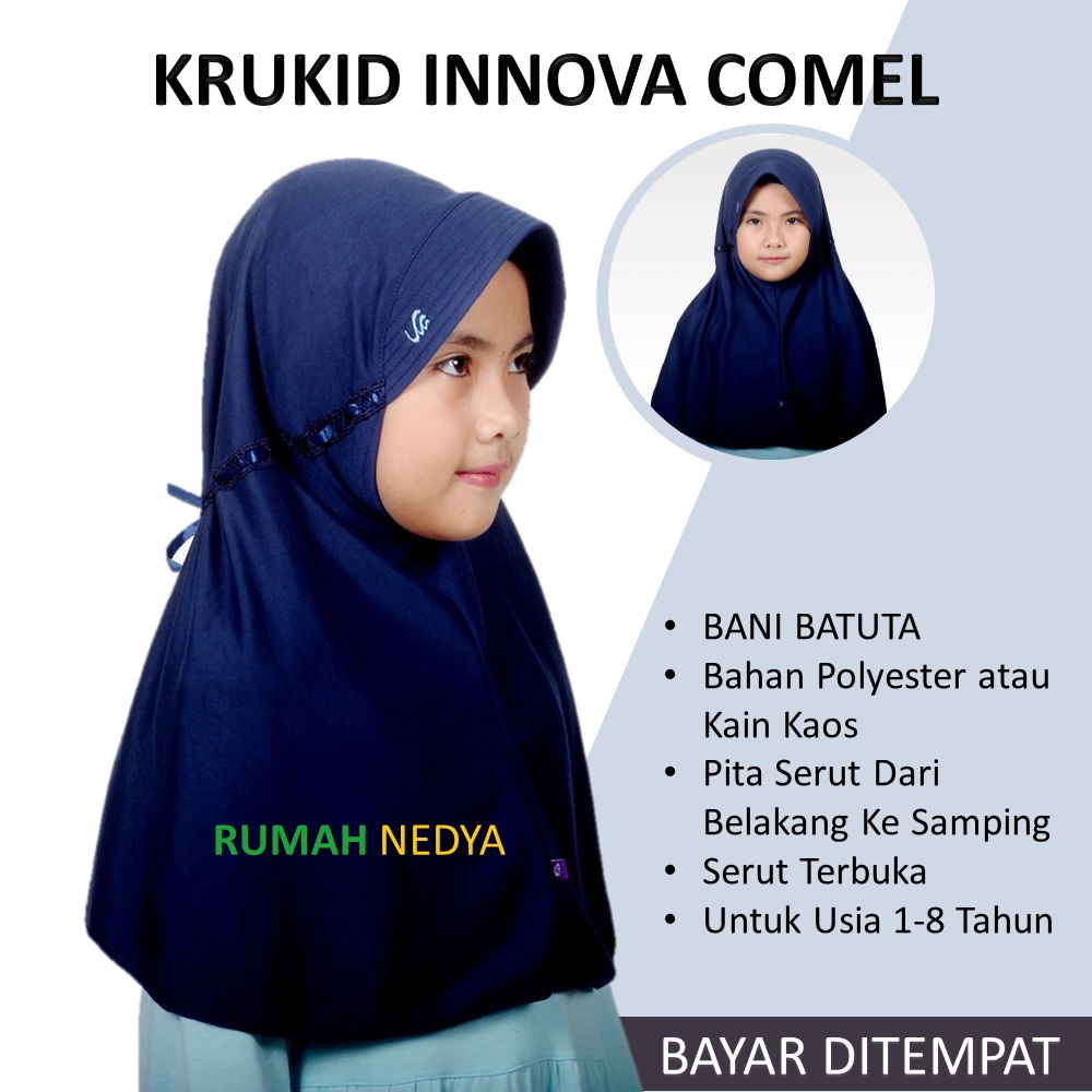Kerudung Asli Sekolah Bani Batuta Krukid Innova Comel Jilbab Anak Ori