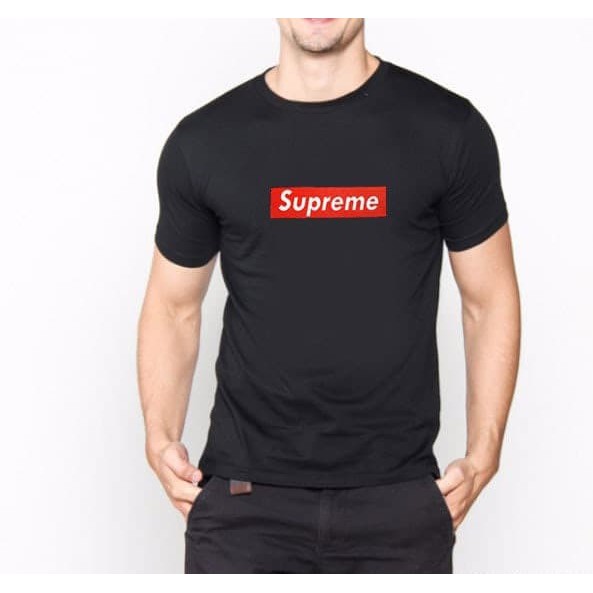 Kaos Pria / Kaos Distro / Kaos Cowo Supreme - Hitam