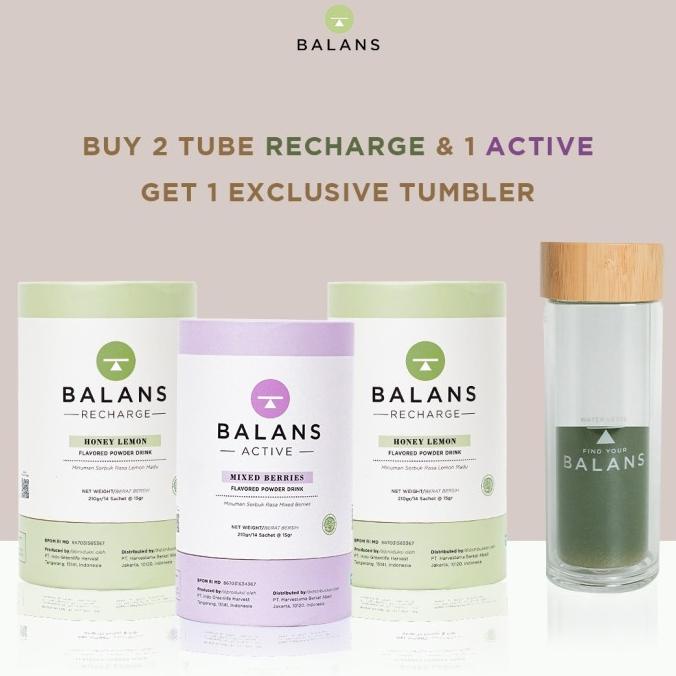 

Balans Bundling 2 Recharge+1 Active Get Exclusive Tumbler|Fiber Drink | Minuman
