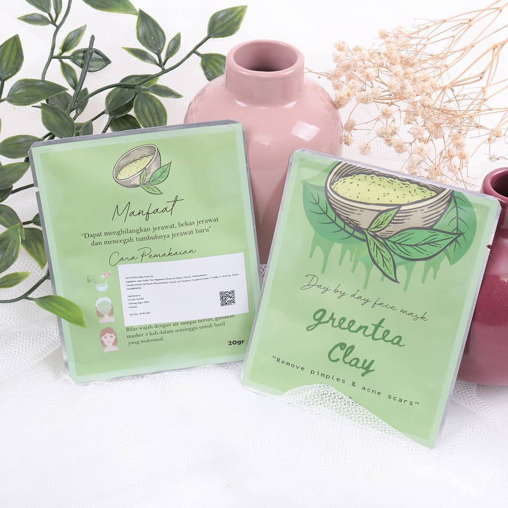 Masker Wajah Green Tea / Masker Matcha / Masker Menghilangkan Bekas Jerawat / Masker by Lea Gloria