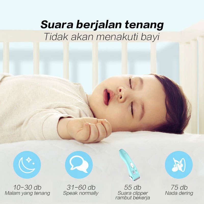 HIPPO LAND Kaikki Baby Hair Clipper Alat Cukur Rambut Bayi Anak Lengkap &amp; Mudah untuk Dicuci 140