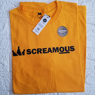  KAOS  DISTRO  SCREAMOUS KUNING TSHIRT DISTRO  BANDUNG  