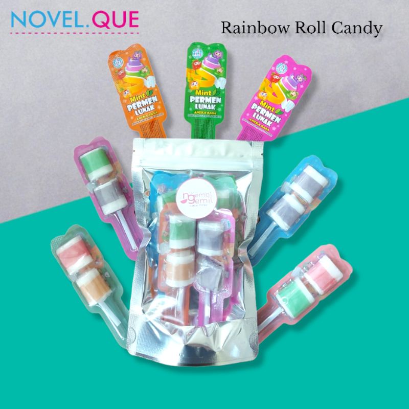 

Rainbow Roll Candy 2in1 Permen Lunak Roll Pelangi Warna Warni