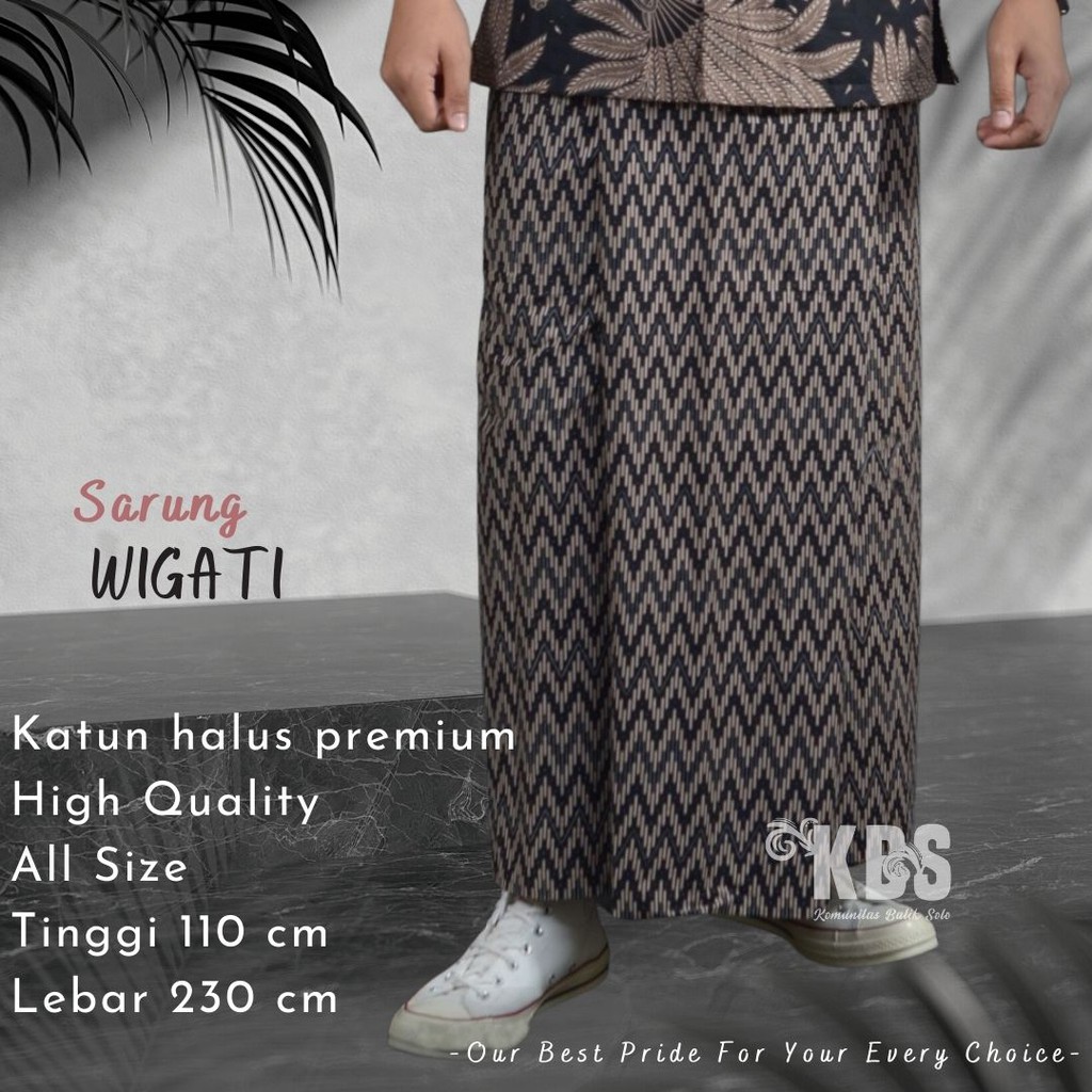 Sarung Batik WIGATI Eksklusif Bahan Katun Sragenan Nyaman Dipakai Kualitas Terbaik Solo
