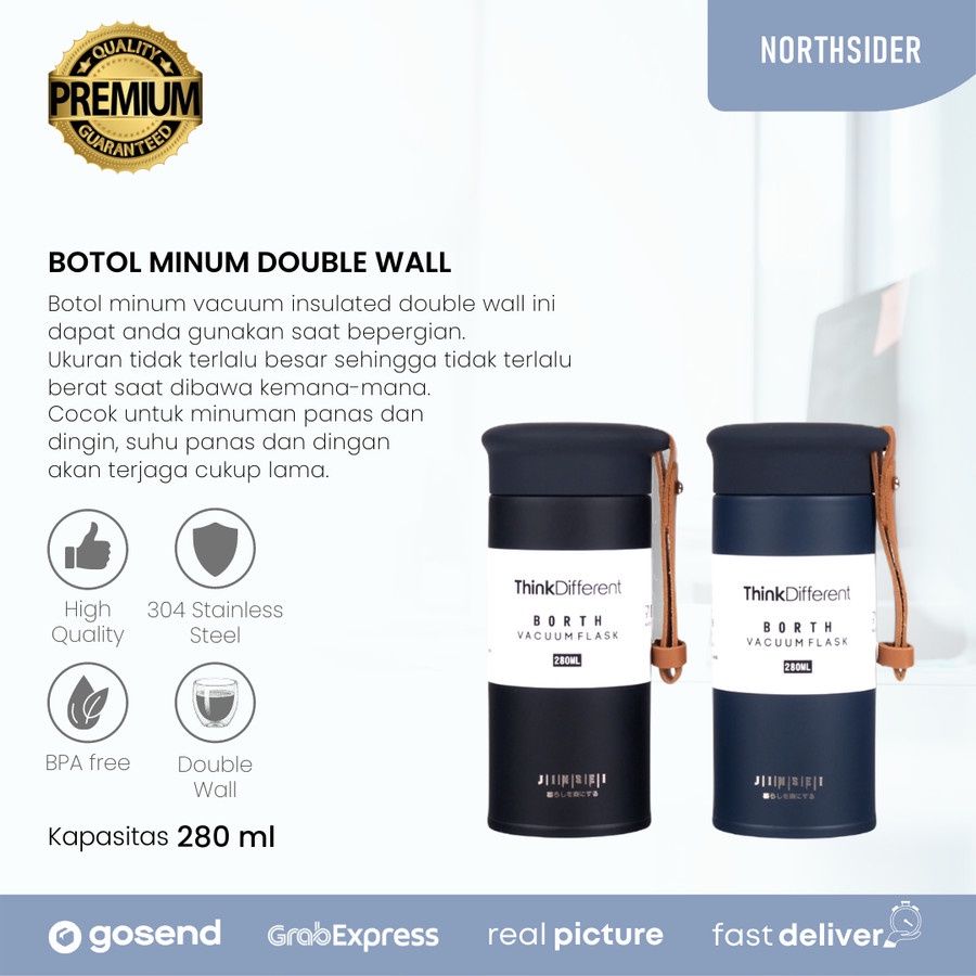 TUMBLER KOPI THERMO CUP 280ML - VACUM MUG - BOTOL AIR MINUM