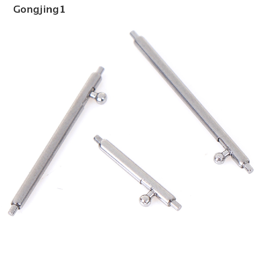 Gongjing1 10Pcs Pin Bar Stainless Steel Quick Release 12-24mm Untuk Strap Jam Tangan