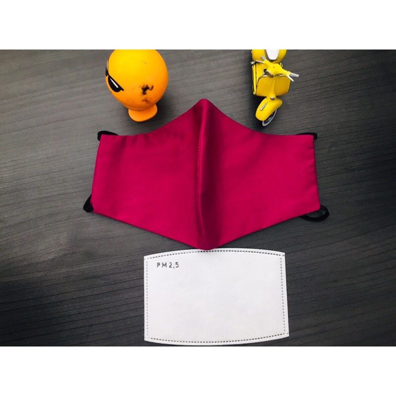 MASKER KAIN 3 ply (2 ply  + 1 ply lubang masker filter) + Bonus Filter Masker 2.5 PM (5 ply)