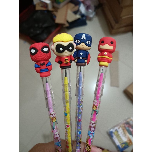 

pensil bensia super hero pensil cabut karacter alat tulis sekolah