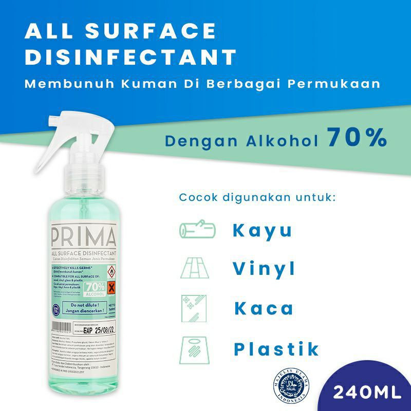 DISINFECTANT PRIMA - ALL SURFACE - DESINFEKTAN - DISINFEKTAN SEMUA JENIS PERMUKAAN