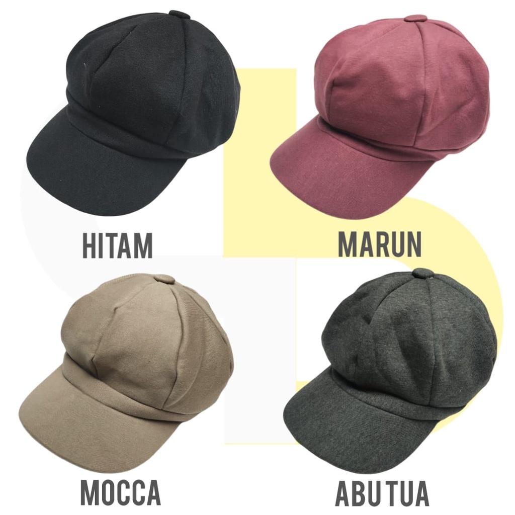 Topi Apolo Newsboy Cap Topi Pet Topi Baret Pria dan Wanita